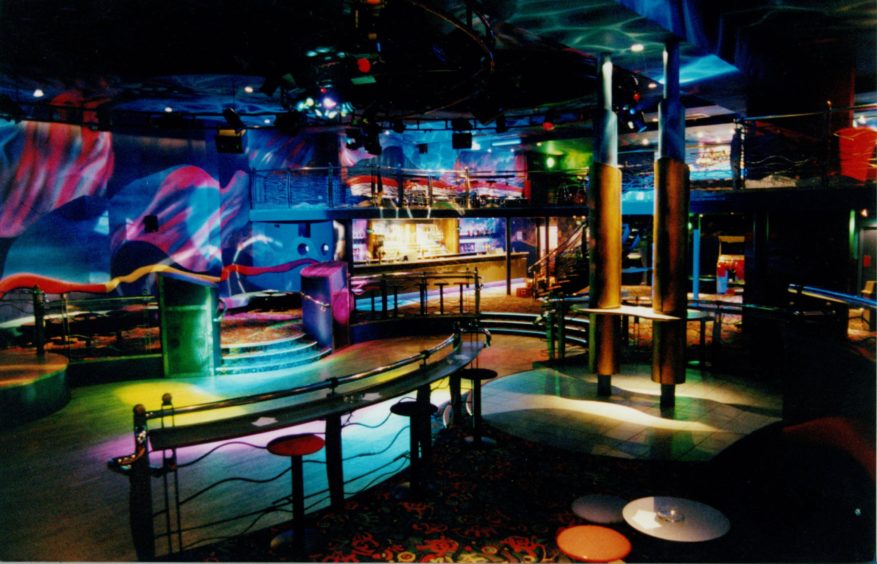 A shot of the dancefloor of the Enigma nightclub.