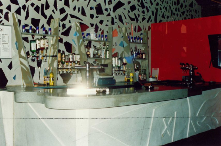 One of the bars inside Fat Sams nightclub in 1993.