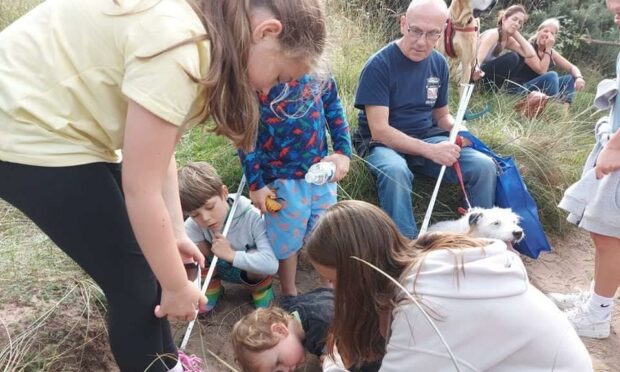 Children enjoying the educational day at Lunan Bay