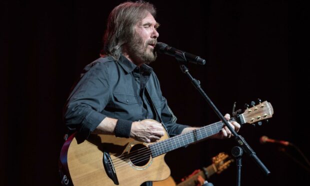 Dennis Locorriere of Dr. Hook in concert at Olympia Theatre, Dublin, Ireland.