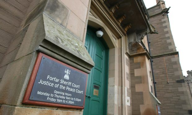 The trio appeared at Forfar Sheriff Court.