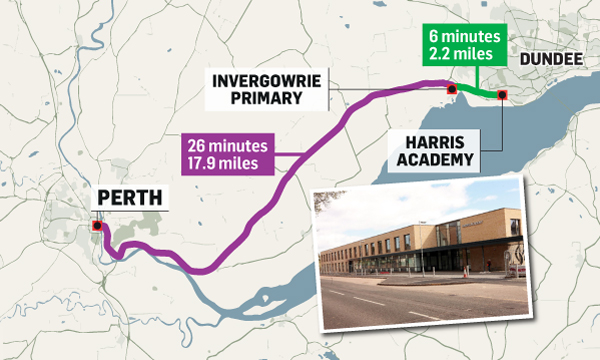 Invergowrie parents have welcomed a proposal which could see their children avoid an hour-long round trip to school.