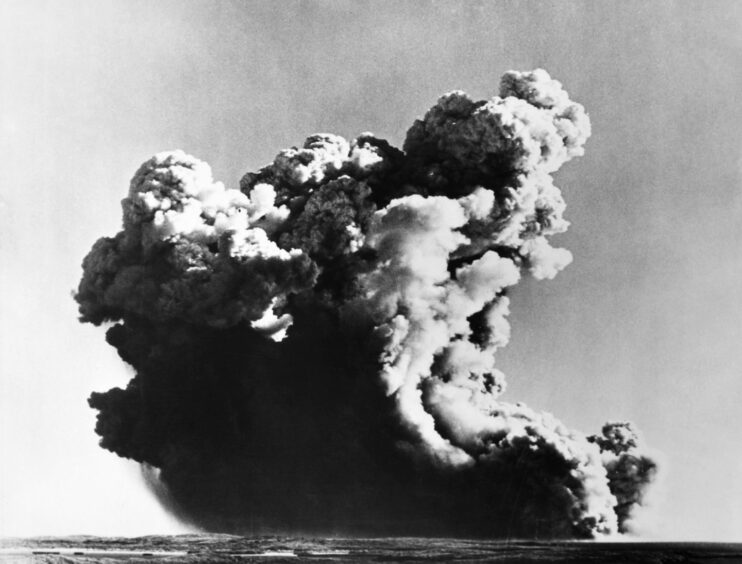 A cloud from Great Britain's first atomic weapon