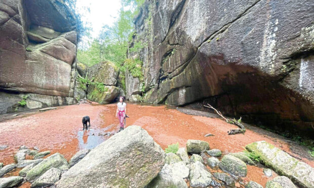 Gayle explores the Burn o' Vat with her labrador Toby.