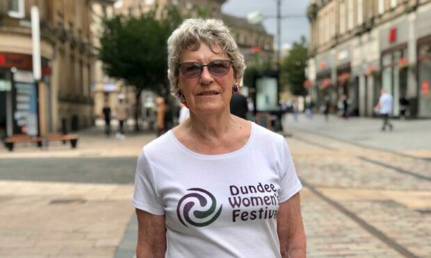 Prue Watson, chair of Dundee Women's Festival, in Dundee City Centre