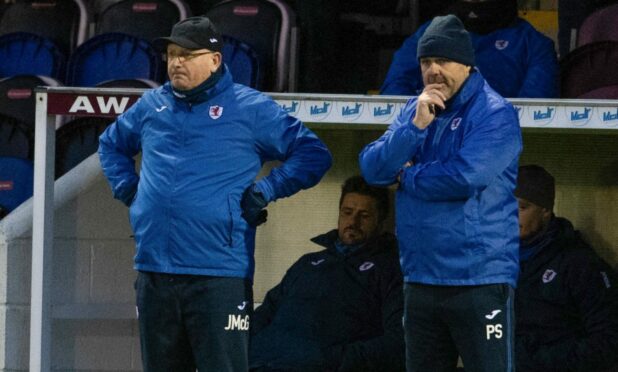 Raith Rovers manager John McGlynn watches on duringthe Championship match at Arbroath.