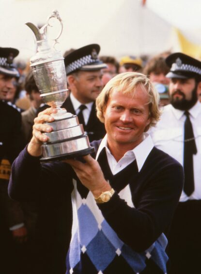 Jack Nicklaus (USA) with the Open Championship trophy at St Andrews in 1978