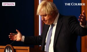 Boris Johnson gave a press conference to announce measures to curb the spread of the new Omicron variant on the day his former adviser quit over the No 10 Christmas party claims. Photo: Adrian Dennis/PA Wire