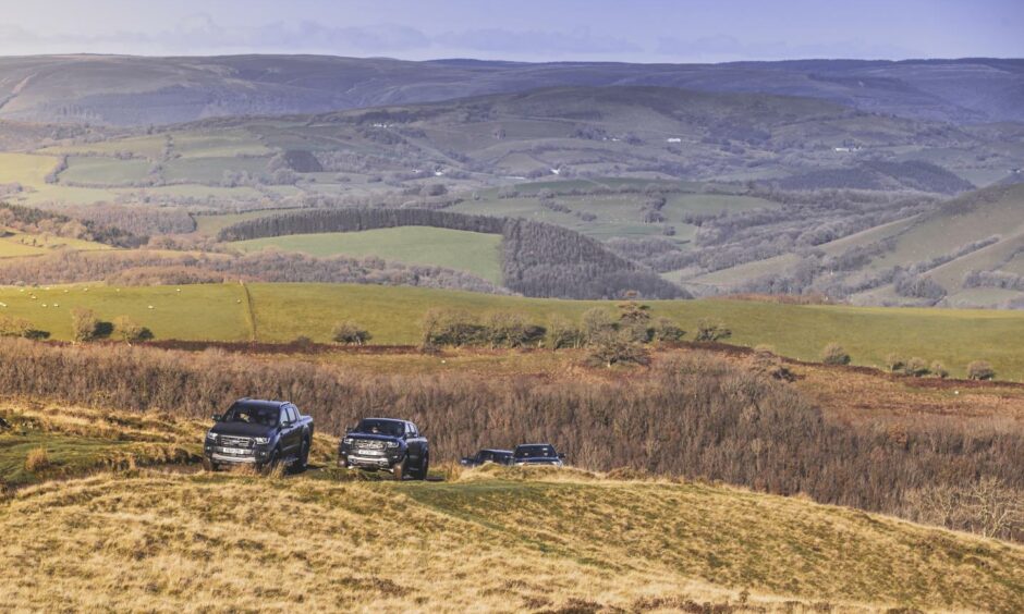 Ford Rangers in the Brecon Beacons