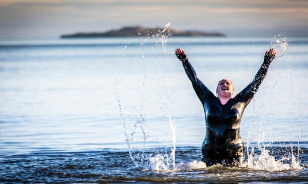 New Year dooker Siobhan Crichton at Aberdour Silver Sands in January 2021.