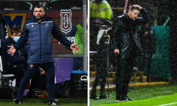 St Johnstone boss Callum Davidson (left) and Dundee United boss Tam Courts both watched their sides lose this week
