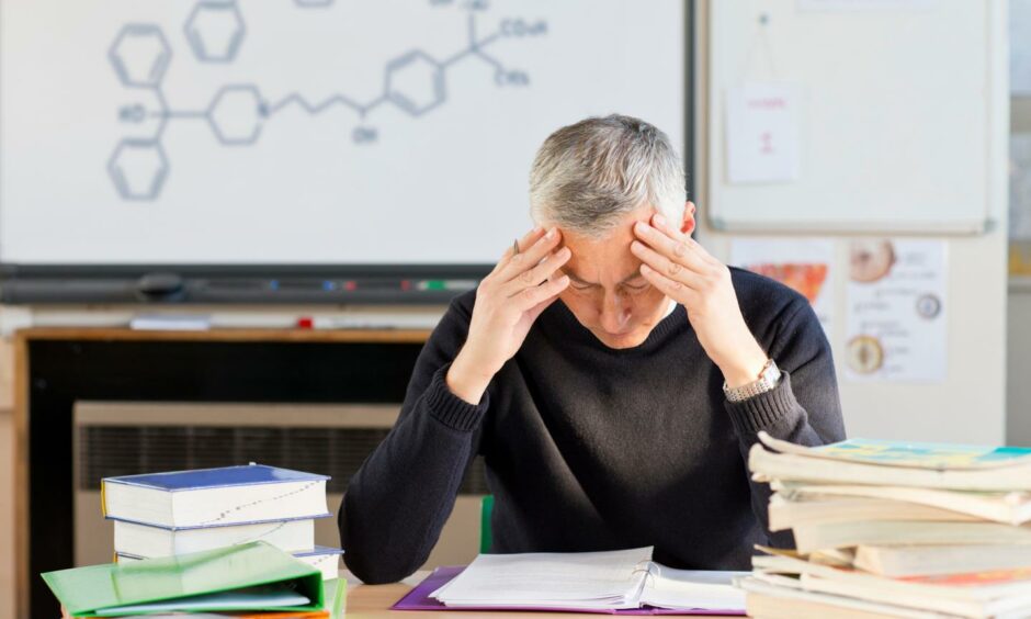 Almost 100 Dundee primary and secondary school teachers have been signed off due to stress.