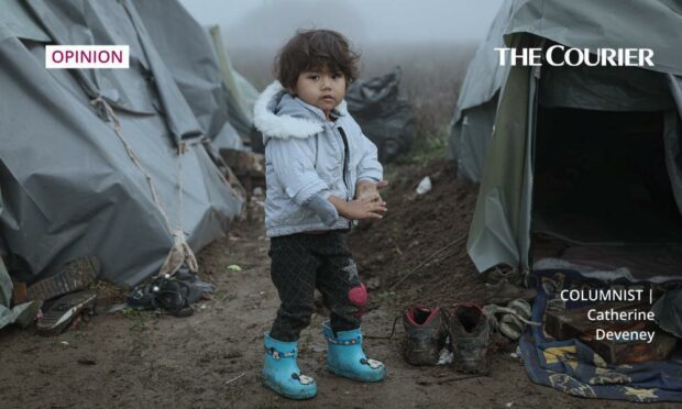 A child in a makeshift camp housing migrants mostly from Afghanistan, in Bosnia. The children left behind may not be so "lucky". Photo: AP/Shutterstock.