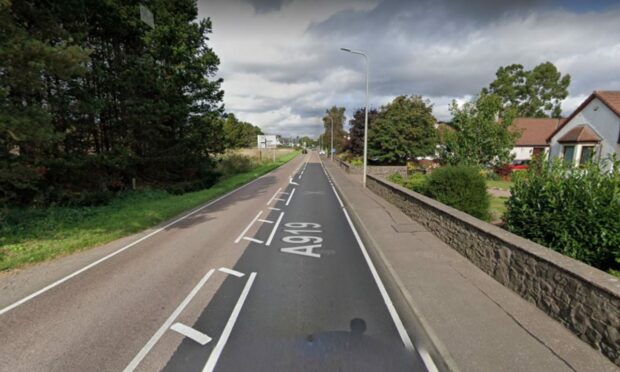 The A919 between St Michaels and Leuchars was closed. Image: Google.