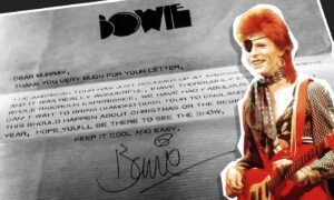 The letter Murray received from David Bowie in 1974. The pair's paths finally crossed decades later, thanks to Murray's career in the music industry.