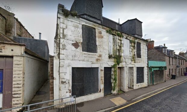 The dilapidated building on Brechin High Street. Pic: Google.