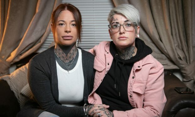 Georgia and Michaela Gaffney who have been told their IVF treatment will be stopped immediately - after five years of trying for a baby - as they have not had the Covid-19 vaccine.