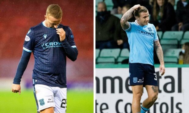 Leigh Griffiths (left) and Jason Cummings have both struggled to shine at Dundee. Supplied by SNS