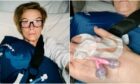 Liz McColgan in hospital after her fall.