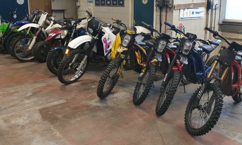Some of the bikes seized by police.