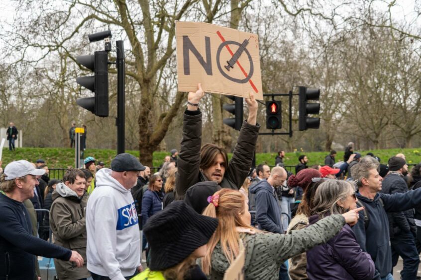 An anti-lockdown protest in London