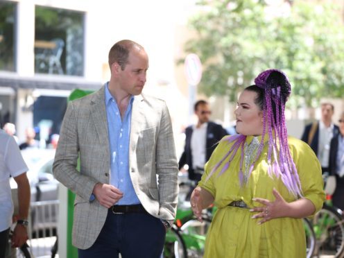 Netta Barzilai, pictured with the Duke of Cambridge, won the 2018 Eurovision Song Contest (Ian Vogler/Daily Mirror/PA)