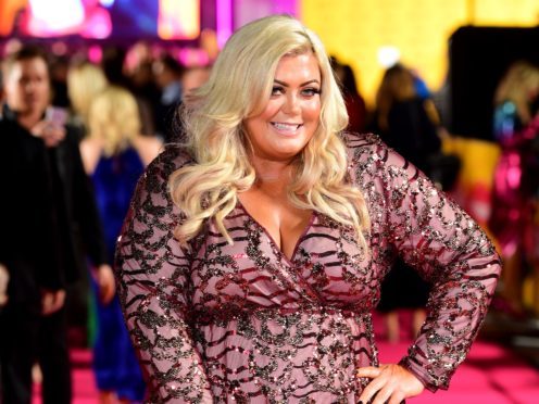 Gemma Collins appeared to skydive into the event (Ian West/PA)
