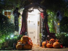 Halloween decorations outside Jonathan Ross’s house in north London, ahead of the TV presenter’s annual party (PA)