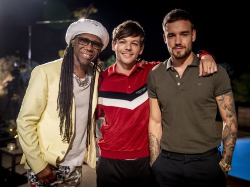 Nile Rodgers, Louis Tomlinson and Liam Payne (X Factor/PA)