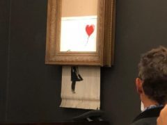 Girl With Balloon self-destructed on Friday (Sotheby’s/PA)
