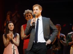 The Duke Of Sussex addresses the audience alongside the show’s producer and cast members ahead of a gala performance of Bat Out Of Hell – The Musical, in support of the Invictus Games Foundation at Dominion Theatre, London (Chris Jackson/PA)