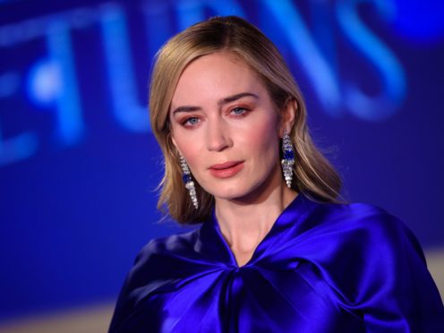 Emily Blunt dazzled in blue (Matt Crossick/PA)