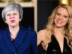 Theresa May and comedian Kate McKinnon (Victoria Jones/PA and Ian West/PA)