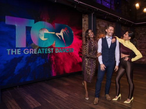 Oti Mabuse, Matthew Morrison and Cheryl are dance captains on BBC One’s The Greatest Dancer (Syco/Thames/Tom Dymond)