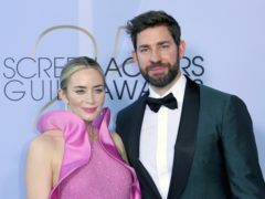 A stunned Emily Blunt paid tribute to husband John Krasinski as she picked up a prize at the Screen Actors Guild Awards (Willy Sanjuan/Invision/AP)