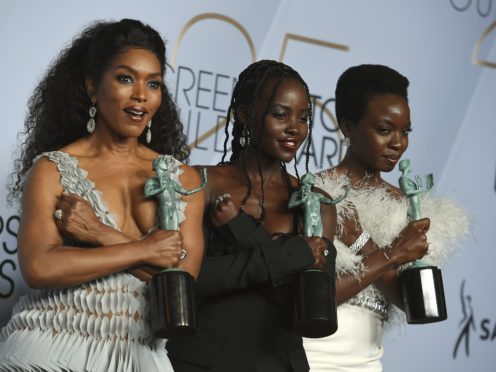 Angela Bassett, from left, Lupita Nyong’o, and Danai Gurira (Photo by Jordan Strauss/Invision/AP)