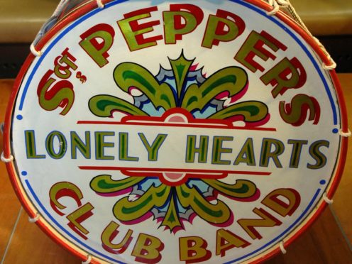 The drumskin that appeared on the cover of Sgt. Pepper’s Lonely Hearts Club Band (PA)