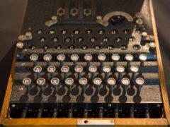 An original Enigma code machine of the type used by World War II code breaker Alan Turing (Dominic Lipinski/PA)