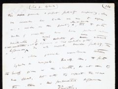 A page from the handwritten draft from Charles Darwin’s revolutionary On The Origin Of Species (DCMS/PA)
