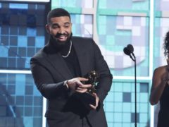 Drake accepts the award for best rap song for God’s Plan (Matt Sayles/Invision/AP)