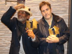 Lynval Golding and Terry Hall of The Specials with their Official Number 1 Album Award for Encore (credit: © OfficialCharts.com)
