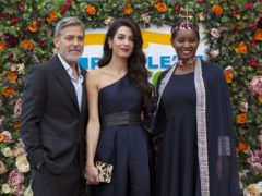 George and Amal Clooney and Nice Nailantei Leng’ete were honoured for their humanitarian work (David Cheskin/PA)