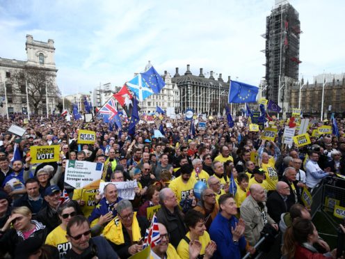 A number of stars were among anti-Brexit campaigners who gathered in Parliament Square (Yui Mok/PA)