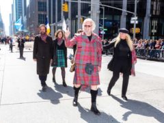 Sir Billy Connolly led the New York Tartan Day Parade as Grand Marshall, joined by family including wife Pamela (right) (Benjamin Chateauvert/New York Tartan Day/PA)