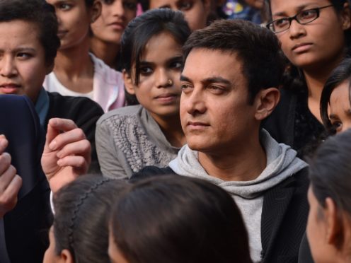 Indian film star Aamir Khan (right) in conversation with Nasreen Munni Kabir at the Belfast Film Festival. ASSOCIATION Photo. See PA story SHOWBIZ Khan. Picture date: Tuesday April 16, 2019. Photo credit should read: Liam McBurney/PA Wire