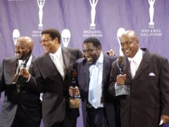 A modern line-up of The O’Jays after their induction into the Hall of Fame (Rich Lee/PA)