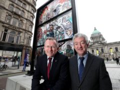 A giant stained glass Game Of Thrones window was unveiled opposite the main entrance to Belfast City Hall (Tourism Ireland/PA)