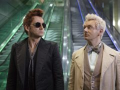 Michael Sheen as the angel (right) and David Tennant as the demon in Good Omens (Amazon Prime Video/PA)
