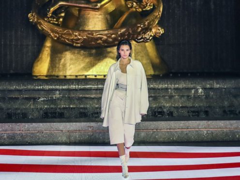 Kendall Jenner walks the runway during the Alexander Wang show (Jeenah Moon/AP)