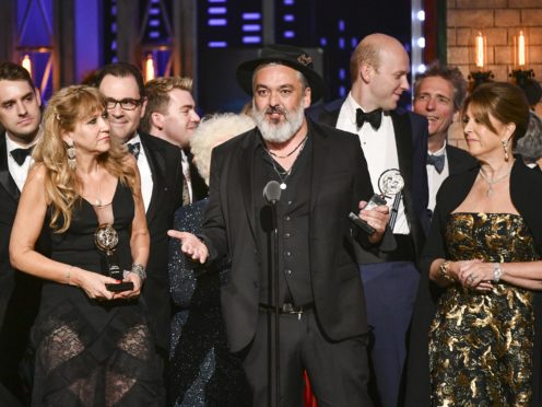 Jez Butterworth, and the company of The Ferryman, accept the award for best play at the 73rd annual Tony Awards (Photo by Charles Sykes/Invision/AP)